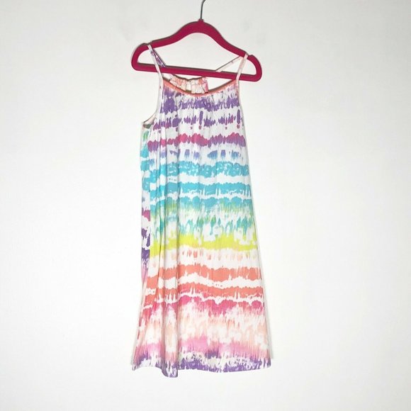 The Children's Place Dress Girls Medium 7/8 Tie Dye Sundress Cotton Blend New
